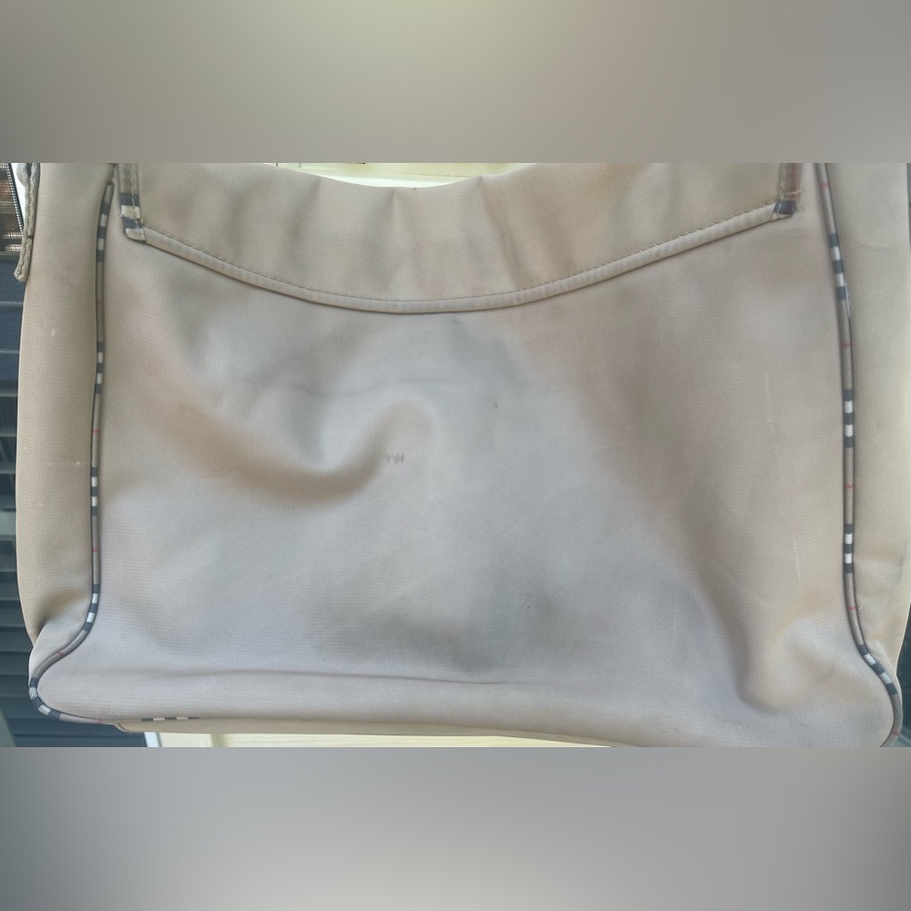 Burberry Fragrance Polyester PVC Tan Nova Check Messenger Bag Crossbody Unisex - Picture 3 of 11